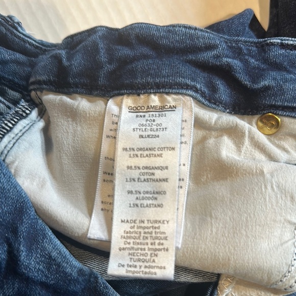 Good American skinny Blue Jeans stretch fabric multiple pockets and zipper - Picture 6 of 9